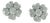 1.8 Carat Diamond Flower/Cluster Stud Earring 18 Karat White Gold For Sale