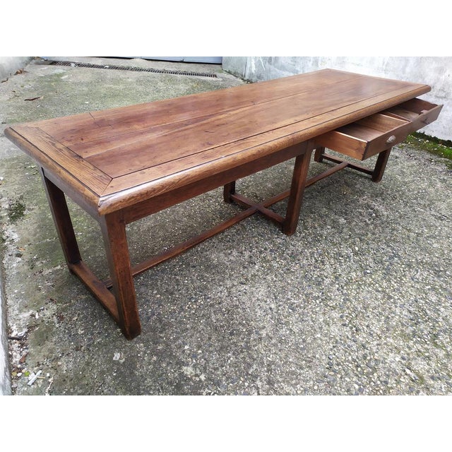 Walnut Work Table in Walnut and Oak For Sale - Image 4 of 18