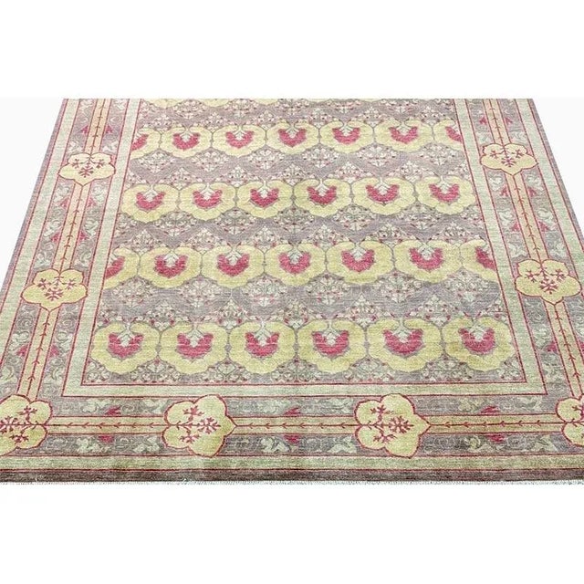 Handwoven Arts and Crafts Style Area Rug 8’10” X 11’10” For Sale - Image 9 of 12