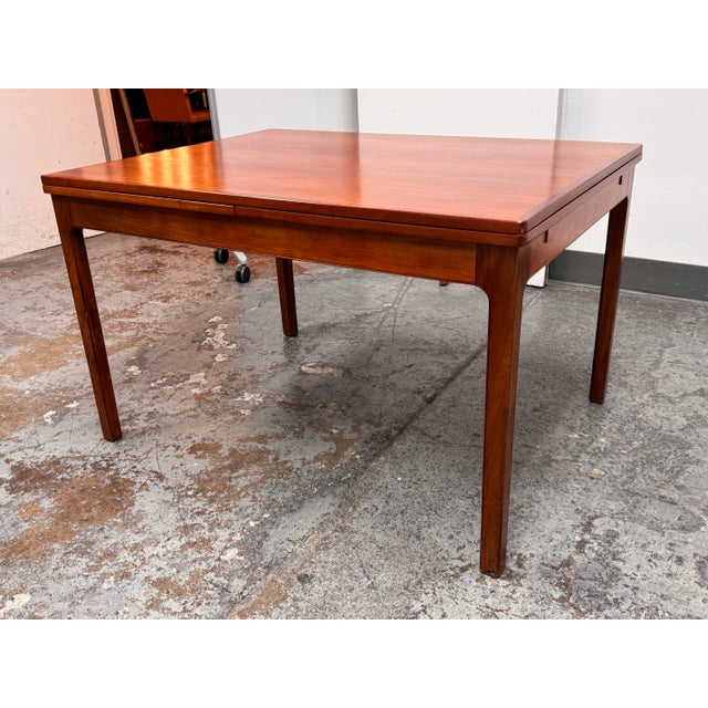 Danish Modern Wood Extension Dining Table, Vintage For Sale - Image 4 of 12