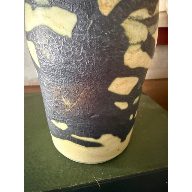 Vintage Studio Pottery Vase Abstract Slip Decorated Stoneware 9.5 Inch Textured For Sale In Chicago - Image 6 of 8