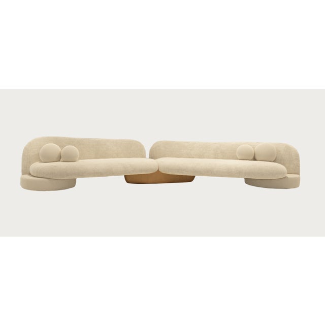 The sofa's shape combines round and square shapes, harmoniously complementing each other. Despite its authentic shape,...
