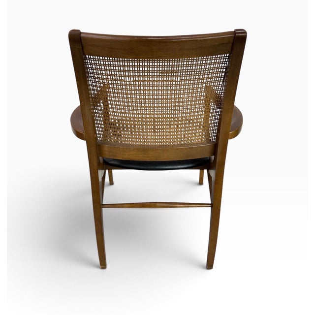 Mid-Century Modern Cane Back Walnut Dining Chairs - Set of 6 For Sale In Philadelphia - Image 6 of 9
