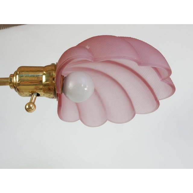 Violet Art Glass Clam Shell Floor Lamp With Brass Base, 1960s France For Sale - Image 4 of 9