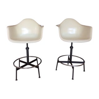 Herman Miller Arm Shell Drafting Stools - a Pair For Sale