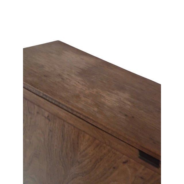 Vintage Mid Century Modern Danish Floating Bar Cabinet Drop Front Desk Wall Unit For Sale - Image 12 of 18