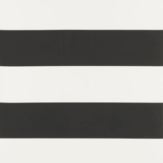 Sample - Schumacher Baxter Stripe Wallpaper in Carbon For Sale