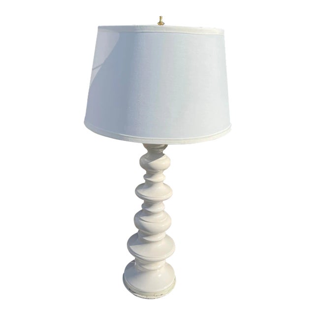 1960s White Spool Lamp For Sale