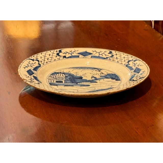 18th Century Blue and White Delft Plate For Sale - Image 4 of 4