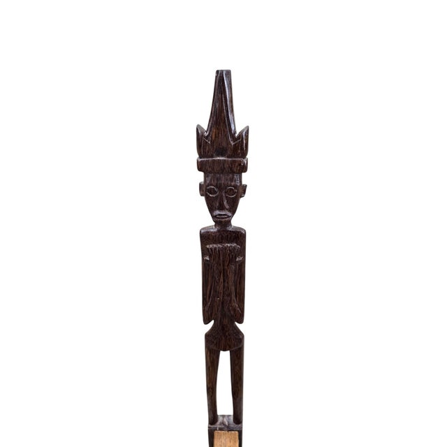 Vintage Tribal Carved Wood Figural Drink Stands / Pedestals – Pair A striking pair of hand-carved tribal figural stands...