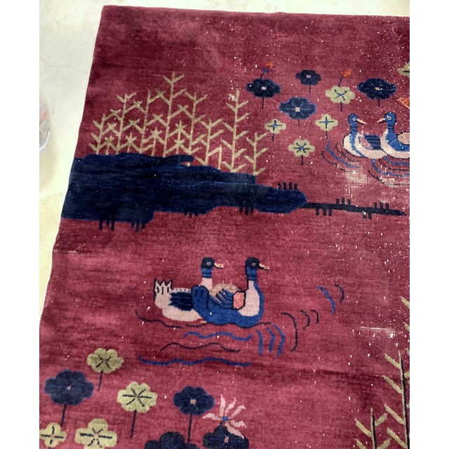Art Deco 1920s, Handmade Antique Art Deco Chinese Rug 4.1' X 6.5' For Sale - Image 3 of 8