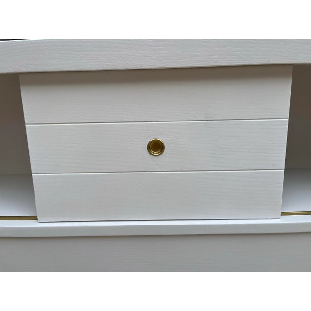 1970s Mid-Century Full Size Bookcase Head and Footboard- Newly Painted - Set of 2 For Sale - Image 6 of 6