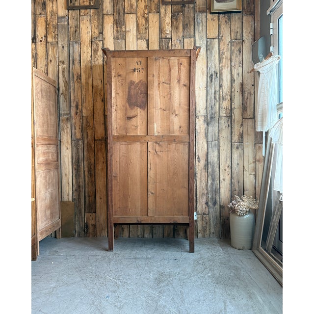 Antique Pitch Pine Mirrored Wardrobe, 1890s For Sale - Image 4 of 10