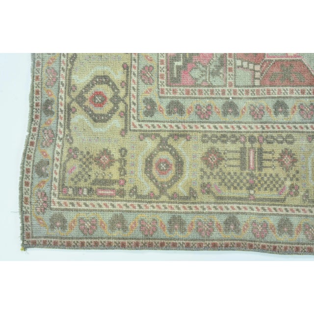1960s Oushak Anatolian Handmade Wool Area Carpet For Sale - Image 9 of 11