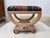 Salmon 80's Vintage Pencil Reed and Tessellated Stone Deco Revival Bench by Maitland Smith For Sale - Image 8 of 12