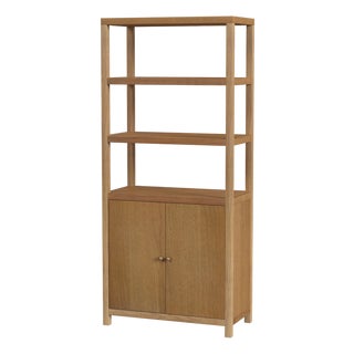 Nora 32 in W. x 72 in. H Wood 3- Tier Etagere Bookcase, Light Natural For Sale
