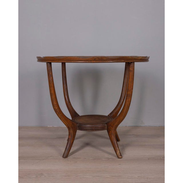 Vintage Italian Wood and Glass Coffee Table, 1950s For Sale - Image 4 of 12