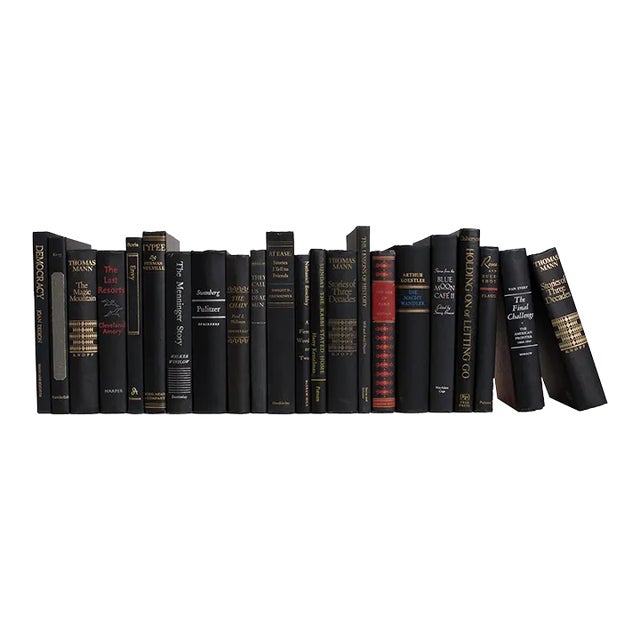 Decorative Books - Vintage Onyx Books - Black Books By The Foot For Sale
