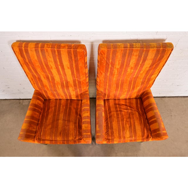 1970s Leon Rosen for Pace Collection Mid-Century Modern Chrome Armchairs or Dining Chairs, Pair For Sale - Image 5 of 13