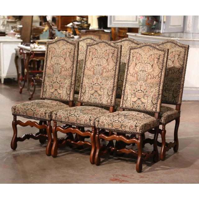 Mid-Century French Carved Sheep Bone Dining Chairs and Armchairs, Suite of 8 For Sale In Dallas - Image 6 of 12