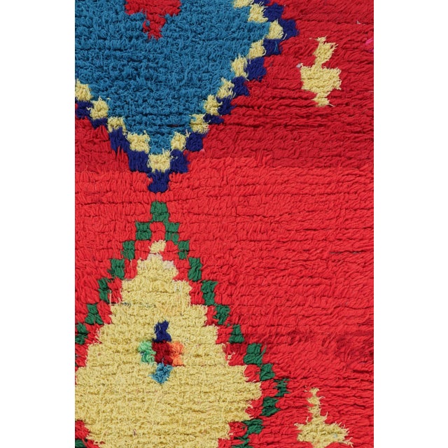 Tribal Vintage Moroccan Runner Rug in Red With Diamond Medallions - Rug & Kilim For Sale - Image 3 of 8