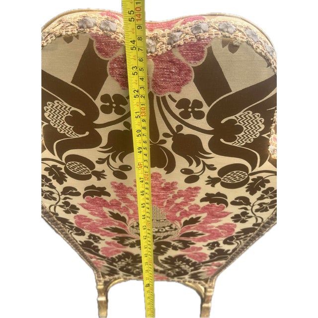 Vintage Venetian Rococo Giltwood High-Back Wingback Armchair 55” For Sale - Image 14 of 15