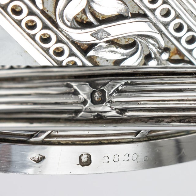 20th Century French Empire Solid Silver & Glass Bowl, Paris, 1900s For Sale - Image 9 of 13