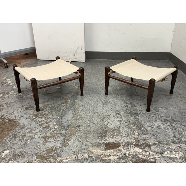 Design Plus Gallery presents a Pair of Safari Stools from Carl Hansen & Son. This style was designed by Kaare Klint in...