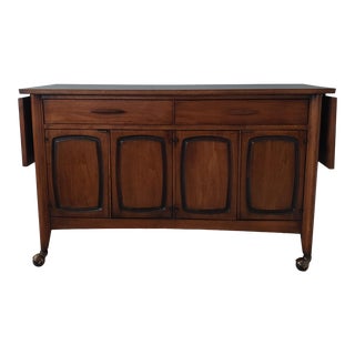 Vintage Broyhill Emphasis Mid-Century Modern Rolling Bar Cart For Sale