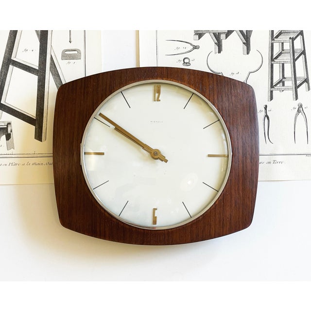 Vintage Wall Clock in Teak by Kienzle, 1970s For Sale - Image 9 of 10