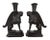 Art Deco Pair of Art-Deco Iron Sphinx Candleholders For Sale - Image 3 of 4