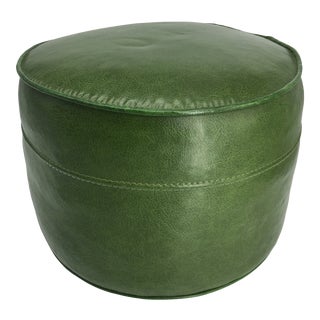 Vintage Mod Century Green Circular Ottoman For Sale