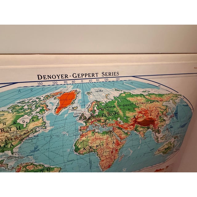 1960s Denoyer Geppert World Map For Sale - Image 5 of 6