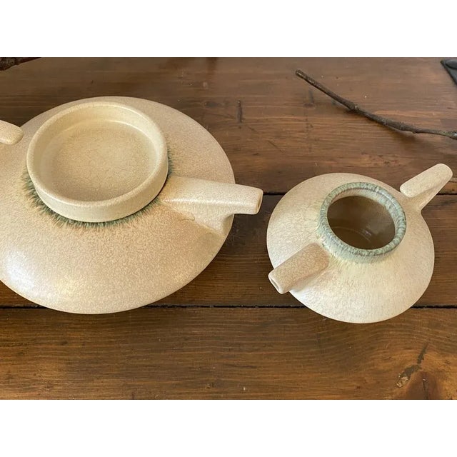 Ceramic Mid-Century Modern Italian Modernist Stackable Tea Set in Ceramic from SC3, 1970s, Set of 9 For Sale - Image 7 of 18