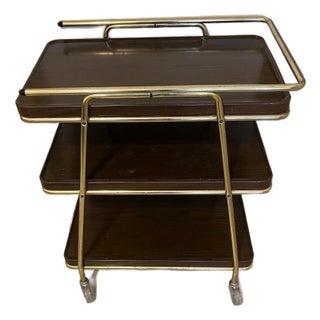 Vintage Cosco Bar Cart: Mid-Century Modern Serving Cart With Removable Trays For Sale