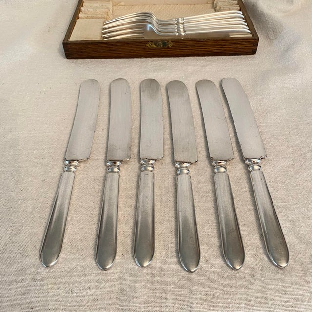 Victorian Keen Kutter Silver-Plate Knife and Fork Set by Simmons Hardware Company. - Service for 6 For Sale - Image 3 of 10