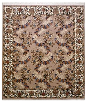 Sarough Rug in Cotton, Silk and Wool, 1990s