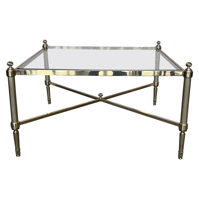Mid 20th Century Spanish Two Tier Square Brass and Bronze Coffee Table For Sale - Image 15 of 18