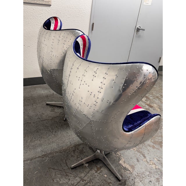 Acme Furniture Brancaster British Flag Egg Chairs, Pair For Sale - Image 4 of 12