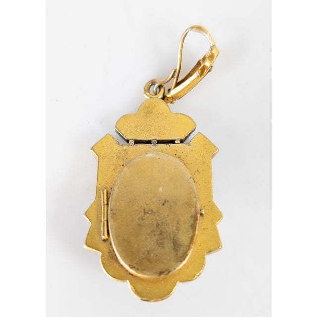 Metal 19th Century Victorian Gold Filled Etruscan Revival Locket Pendant by Blackinton For Sale - Image 7 of 9