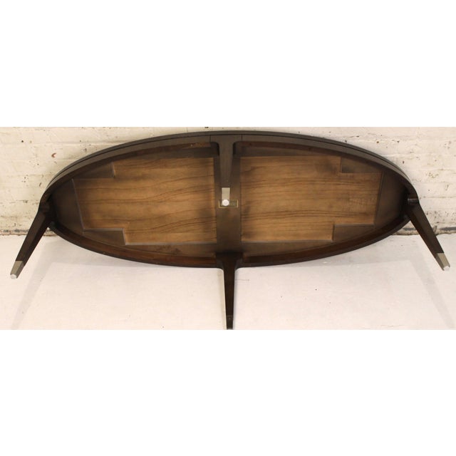 Brown Mid 20th Century Oval Walnut Coffee Table For Sale - Image 8 of 10