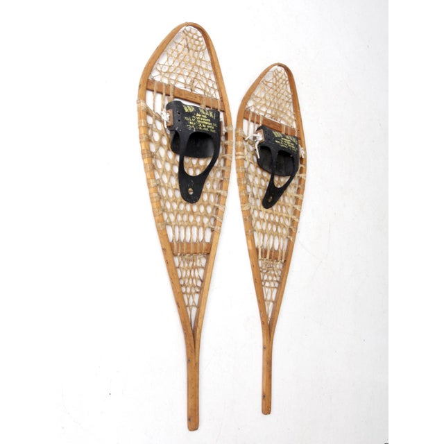 Cabin Vintage Canadian Snowshoes Pair For Sale - Image 3 of 13