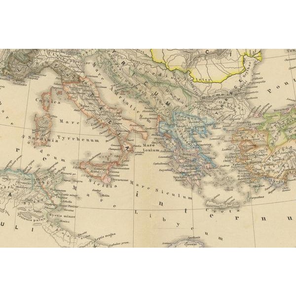 The map, with the title "mare internum cum populis adiacentibus a bello hannibalico usque ad vespasiani m. Princip,"...