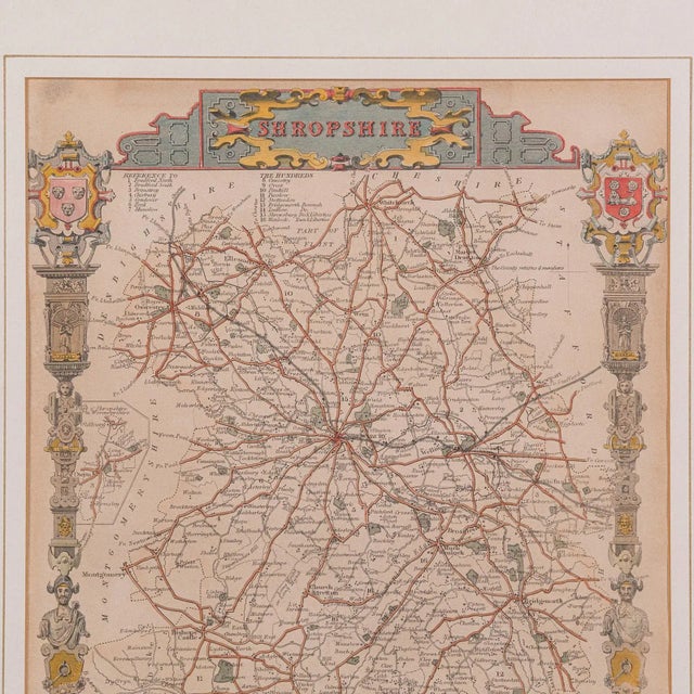 Mid 19th Century 1850's Antique Lithography Map For Sale - Image 5 of 12
