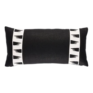 Schumacher x David Kaihoi Tutsi 24" Lumbar Pillow in Ivory & Black