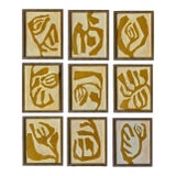 Contemporary Abstract Collection of Botanical Paintings on Canvas by Artist r.k. Red - Set of Nine For Sale