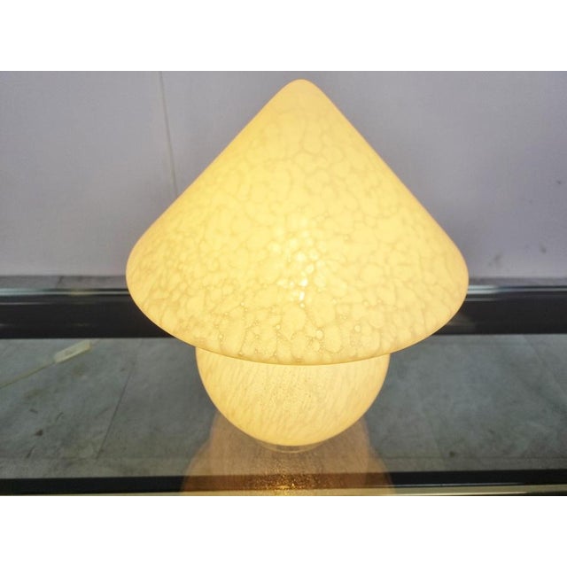 Glass Vintage Mushroom Table Lamp, 1970s For Sale - Image 7 of 10