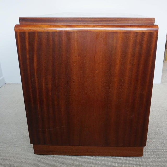 Art Deco Desk in Walnut with Original Brass Handles & Stretcher, 1930s For Sale - Image 12 of 14