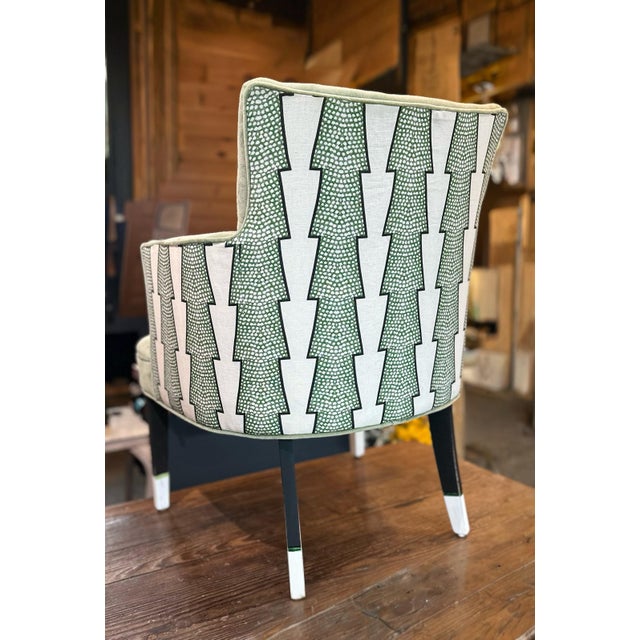Wood 1950s Little Side Chair Reupholstered in Ottoline Fabric For Sale - Image 7 of 9