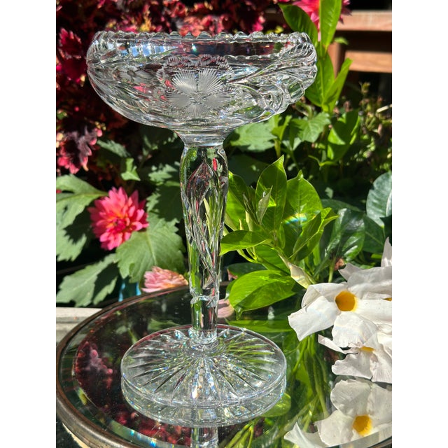 American Antique American Brilliant Period Comport Bubble Stem For Sale - Image 3 of 9